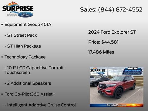 Used 2024 Ford Explorer ST w/ Equipment Group 401A AWD/4WD image 7