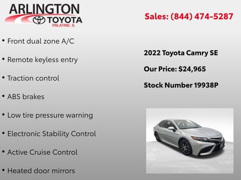 Used 2022 Toyota Camry SE image 3