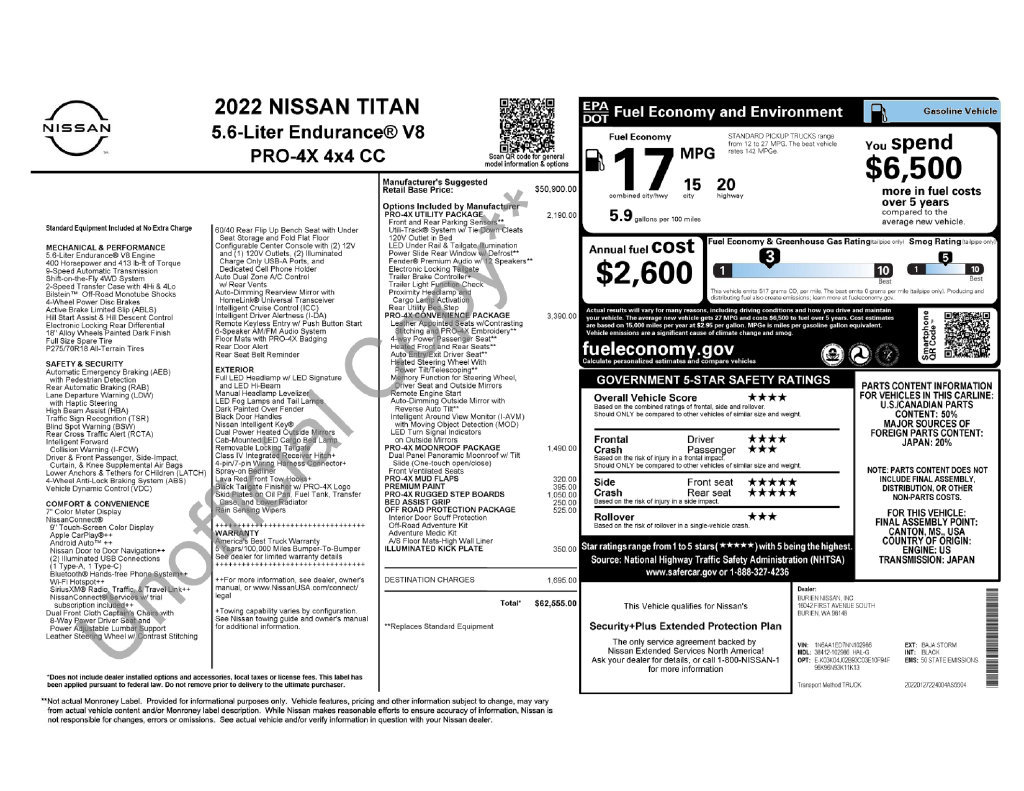 Used 2022 Nissan Titan PRO-4X w/ Pro-4x Convenience Package AWD/4WD image 5