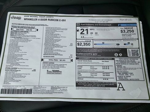 New 2026 Jeep Wrangler Unlimited Rubicon AWD/4WD image 20