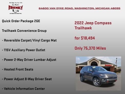 Used 2022 Jeep Compass Trailhawk w/ Trailhawk Convenience Group image 5