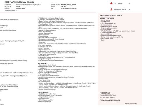 Used 2016 FIAT 500 e w/ Esport Package image 5