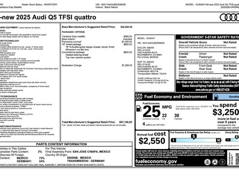 Certified 2025 Audi Q5 Premium w/ Convenience Package AWD/4WD image 3