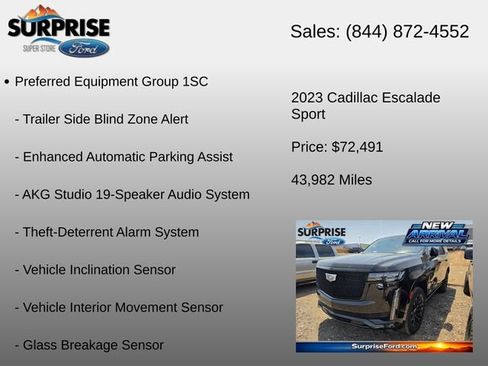 Used 2023 Cadillac Escalade Sport w/ LPO, ONYX Package AWD/4WD image 16