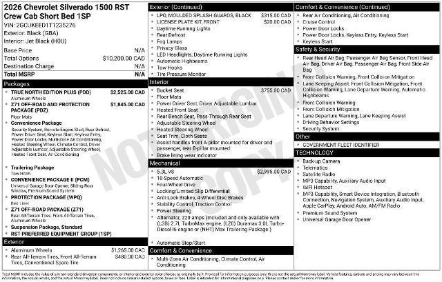 New 2026 Chevrolet Silverado 1500 RST w/ True North Edition Plus AWD/4WD image 2