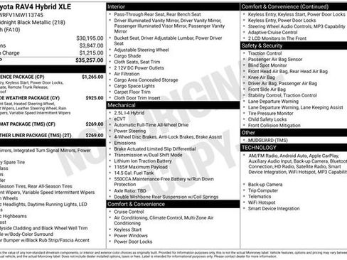 Used 2021 Toyota RAV4 XLE w/ Convenience Package AWD/4WD image 16