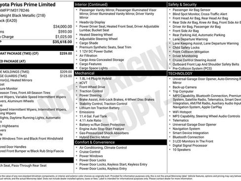Used 2021 Toyota Prius Prime Limited w/ Carpet Mat Package (TMS) FWD image 6