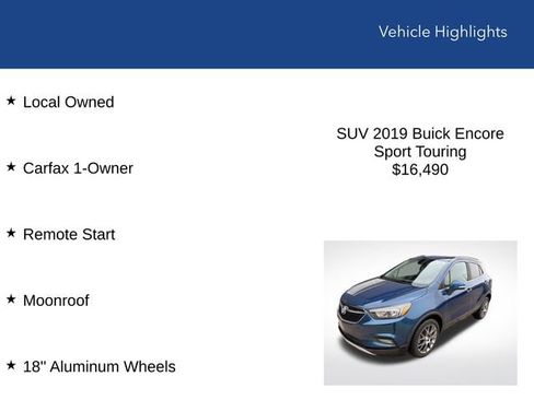 Used 2019 Buick Encore Sport Touring FWD image 2