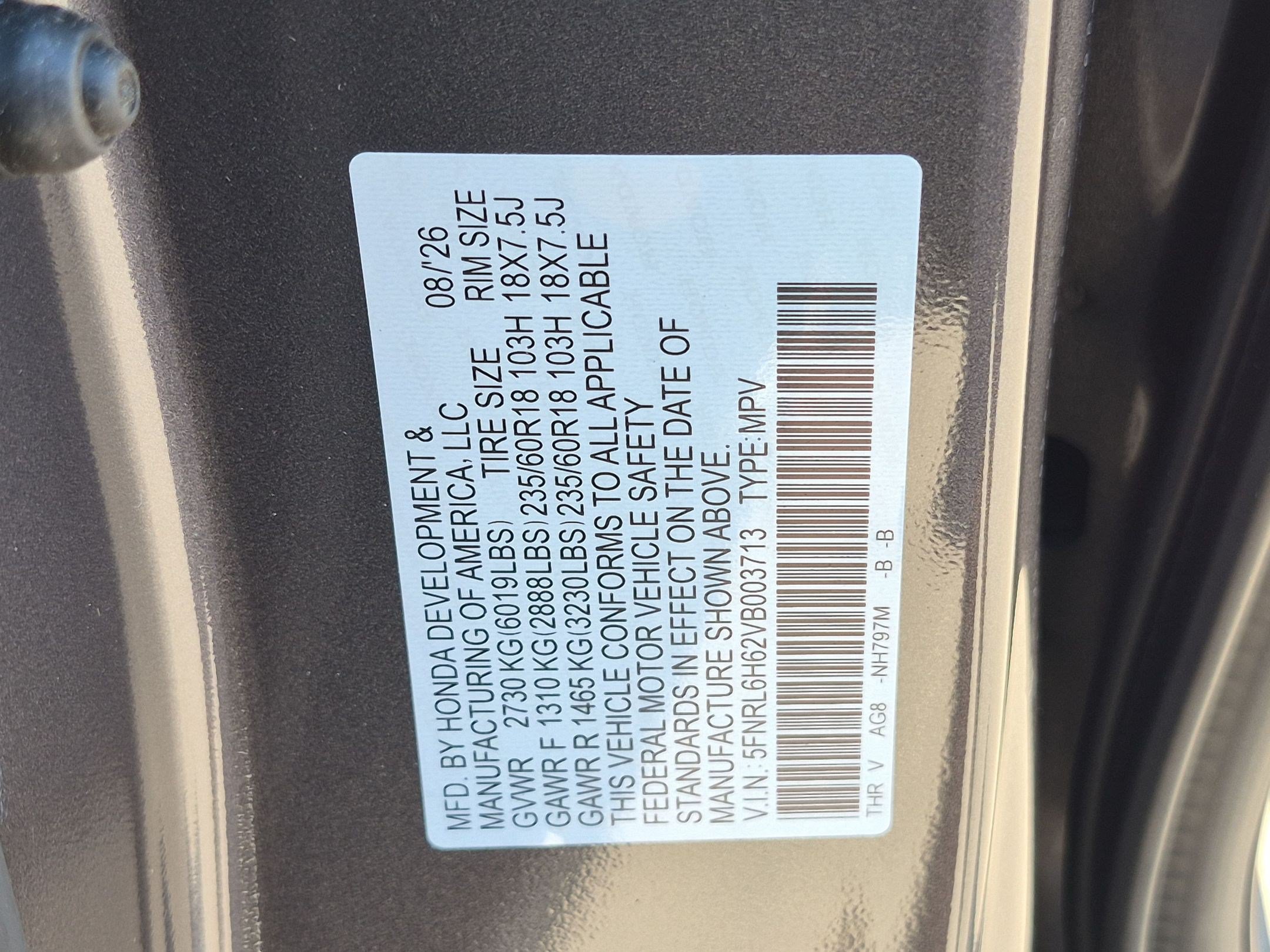 New 2027 Honda Odyssey EX-L image 17