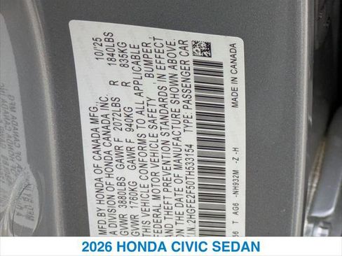 New 2026 Honda Civic Sport image 26