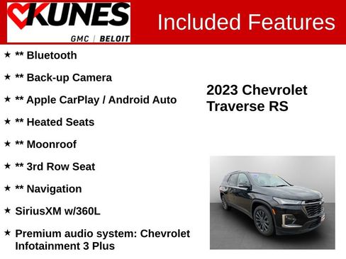 Used 2023 Chevrolet Traverse RS image 2