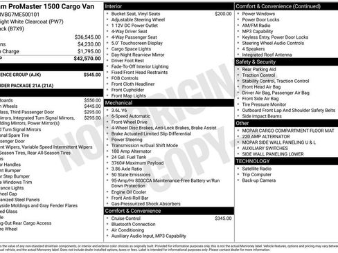 Used 2021 RAM ProMaster 1500 w/ Convenience Group FWD image 6