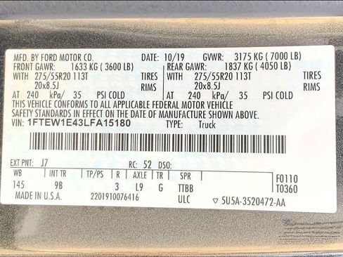 Used 2020 Ford F150 Platinum w/ Equipment Group 701A Luxury AWD/4WD image 69