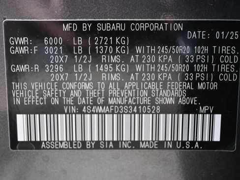 Used 2025 Subaru Ascent Onyx Edition w/ Onyx Package image 36