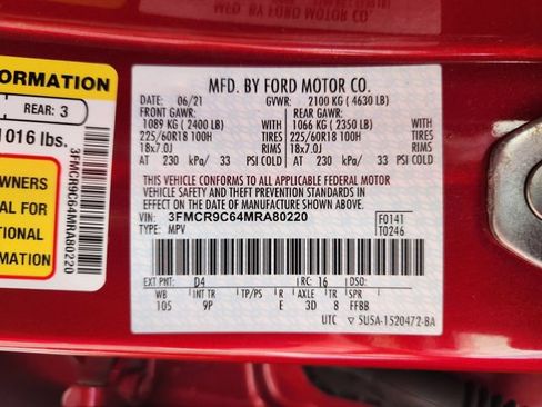 Certified 2021 Ford Bronco Sport Outer Banks AWD/4WD image 28