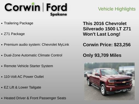 Used 2016 Chevrolet Silverado 1500 LT w/ All Star Edition AWD/4WD image 6