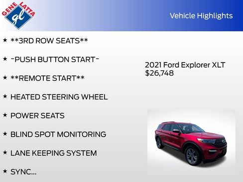 Used 2021 Ford Explorer XLT w/ Equipment Group 202A AWD/4WD image 37