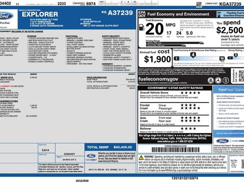 Used 2019 Ford Explorer XLT w/ Equipment Group 201A FWD image 2