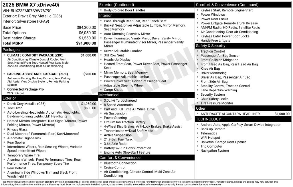 Certified 2025 BMW X7 xDrive40i w/ Climate Comfort Package AWD/4WD image 25