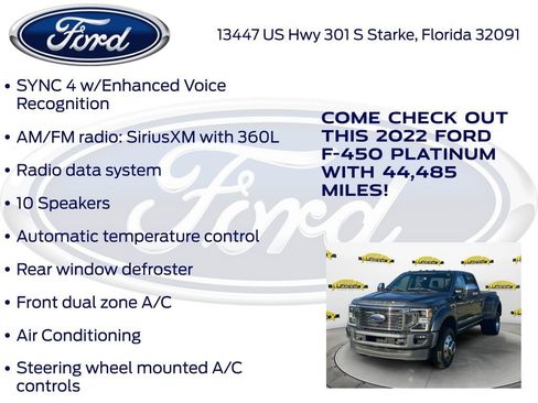 Certified 2022 Ford F450 Platinum w/ FX4 Off-Road Package image 27