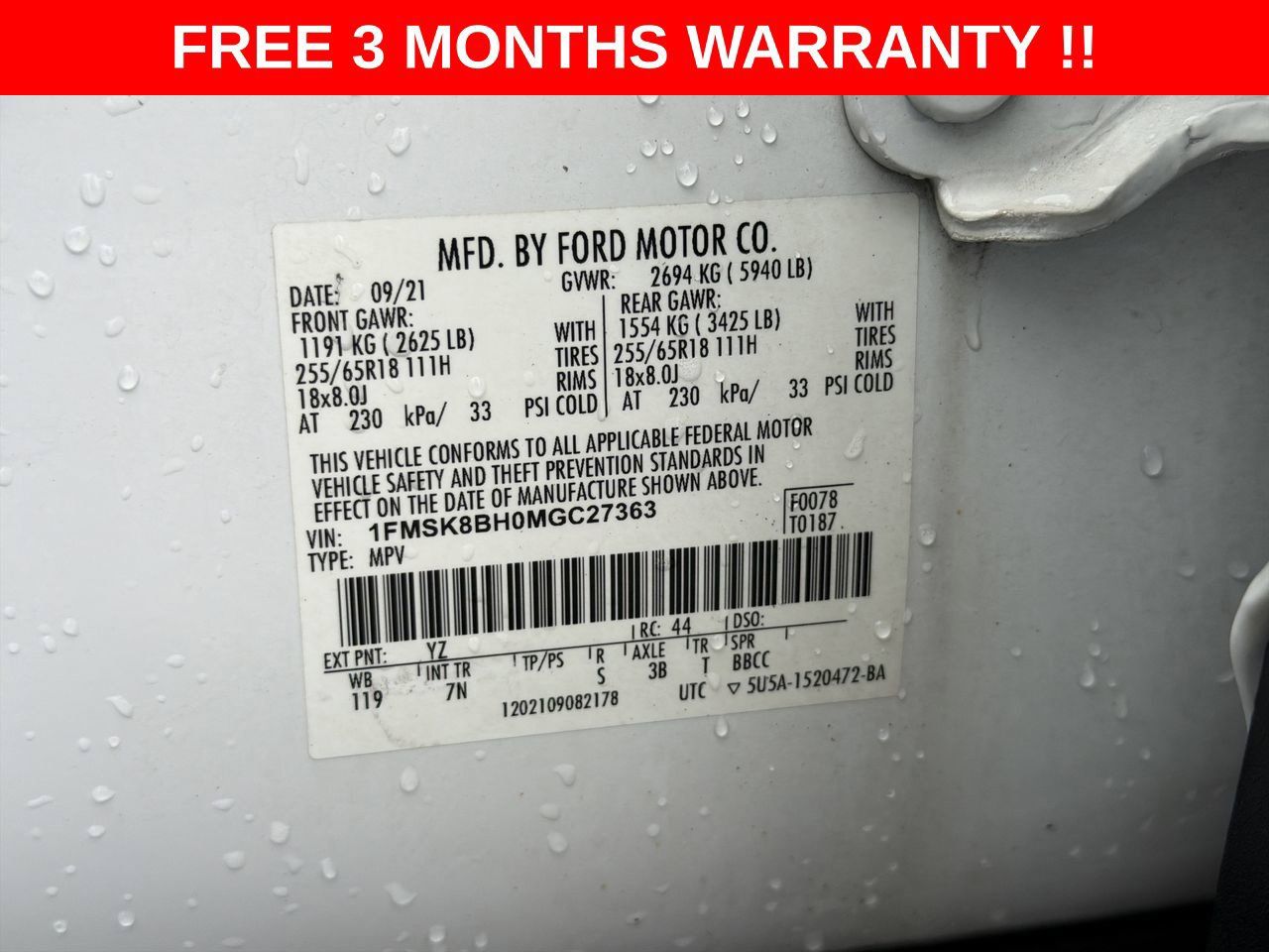 Used 2021 Ford Explorer 4WD w/ Class III Trailer Tow Package image 24