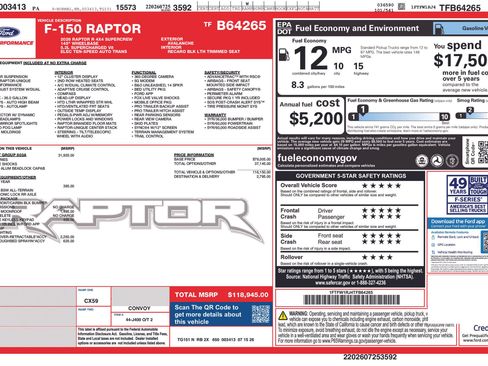 New 2026 Ford F150 Raptor w/ Equipment Group 803A Raptor R AWD/4WD image 2