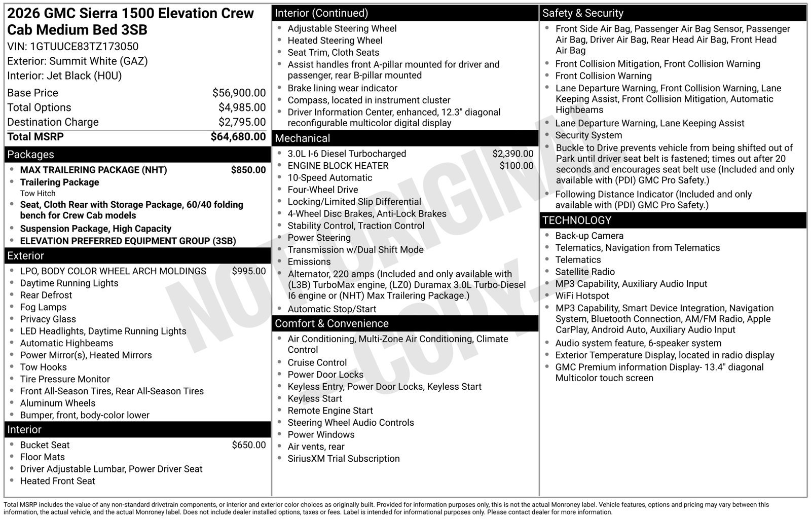 Used 2026 GMC Sierra 1500 Elevation w/ Max Trailering Package AWD/4WD image 39