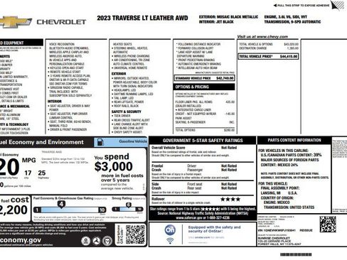 Used 2023 Chevrolet Traverse LT w/ LPO, Floor Liner Package image 4