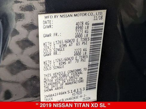 Used 2019 Nissan Titan SL w/ Midnight Edition AWD/4WD image 39