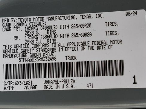 Used 2024 Toyota Tundra Limited w/ TRD Off-Road Package AWD/4WD image 33