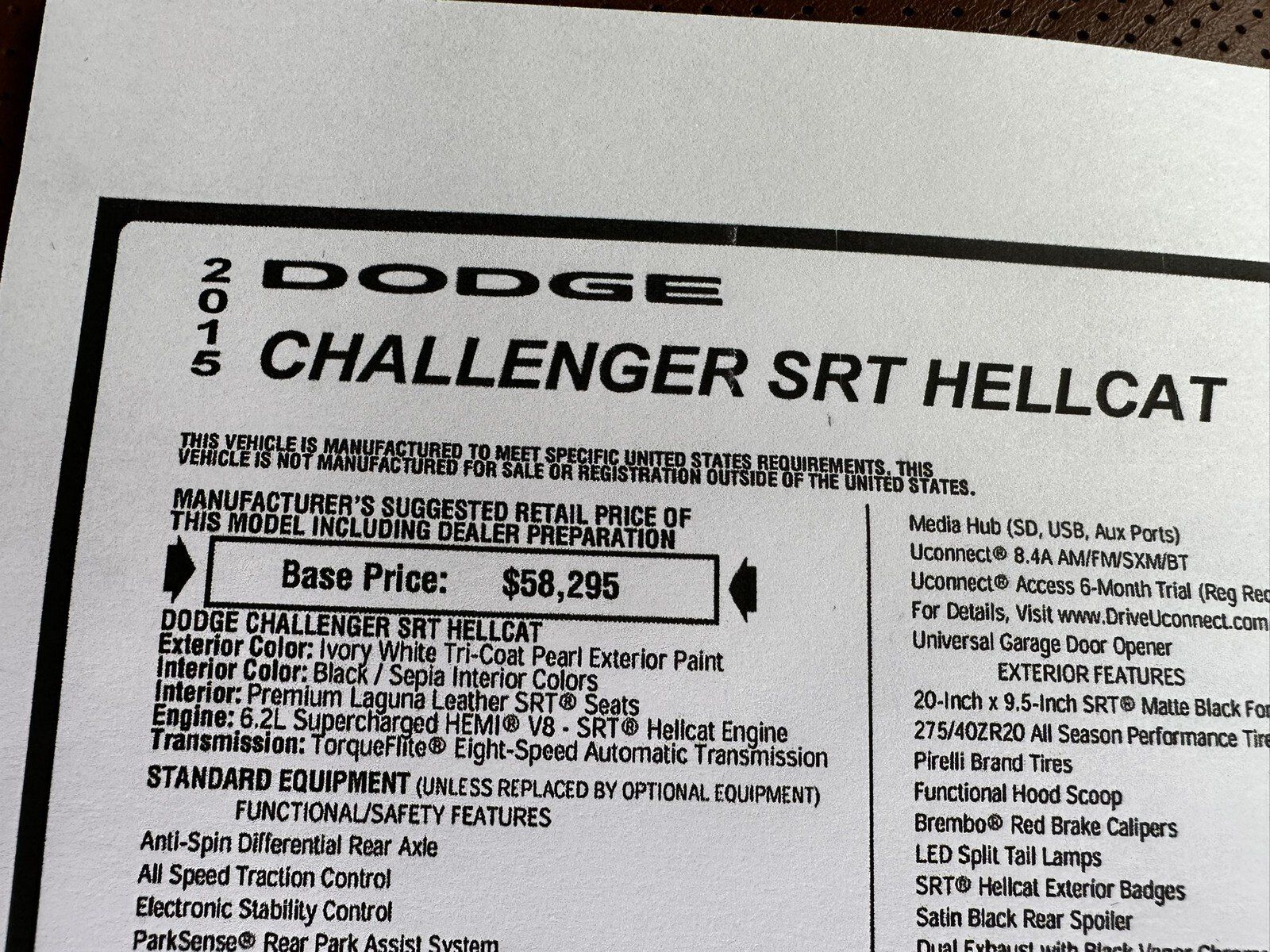 Used 2015 Dodge Challenger SRT Hellcat RWD image 36