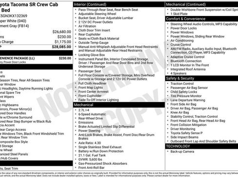 Used 2019 Toyota Tacoma SR w/ SR Convenience Package RWD image 3