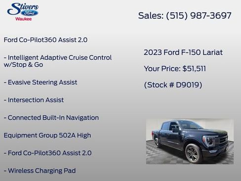 Used 2023 Ford F150 Lariat w/ Equipment Group 502A High AWD/4WD image 11