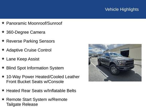 Used 2018 Ford F150 Raptor w/ Equipment Group 802A Luxury image 14