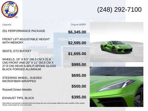 New 2026 Chevrolet Corvette Stingray Preferred Cpe w/ Z51 Performance Package RWD image 5