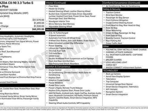 New 2026 MAZDA CX-90 3.3 Turbo S w/ Premium Plus image 39