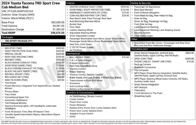 Certified 2024 Toyota Tacoma TRD Sport AWD/4WD image 41