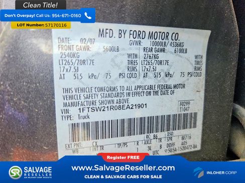 Used 2008 Ford F250 4x4 Crew Cab Super Duty image 16