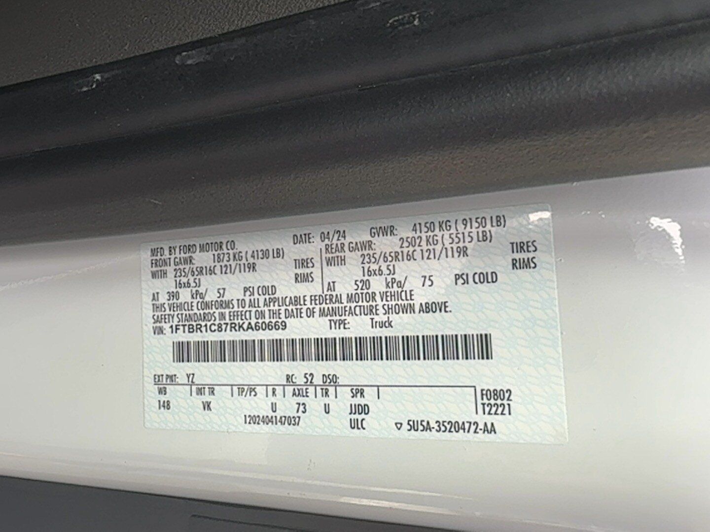 Used 2024 Ford Transit 250 148 Medium Roof w/ Load Area Protection Package RWD image 22