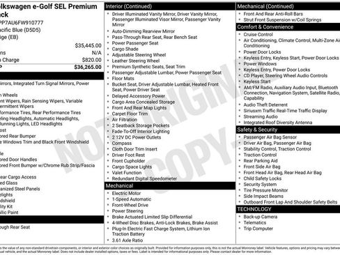 Used 2015 Volkswagen e-Golf SEL Premium image 26