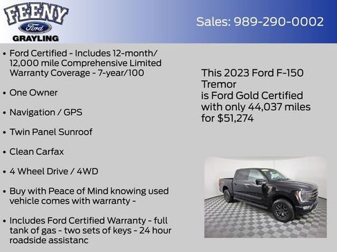 Certified 2023 Ford F150 Tremor w/ Equipment Group 402A High image 5