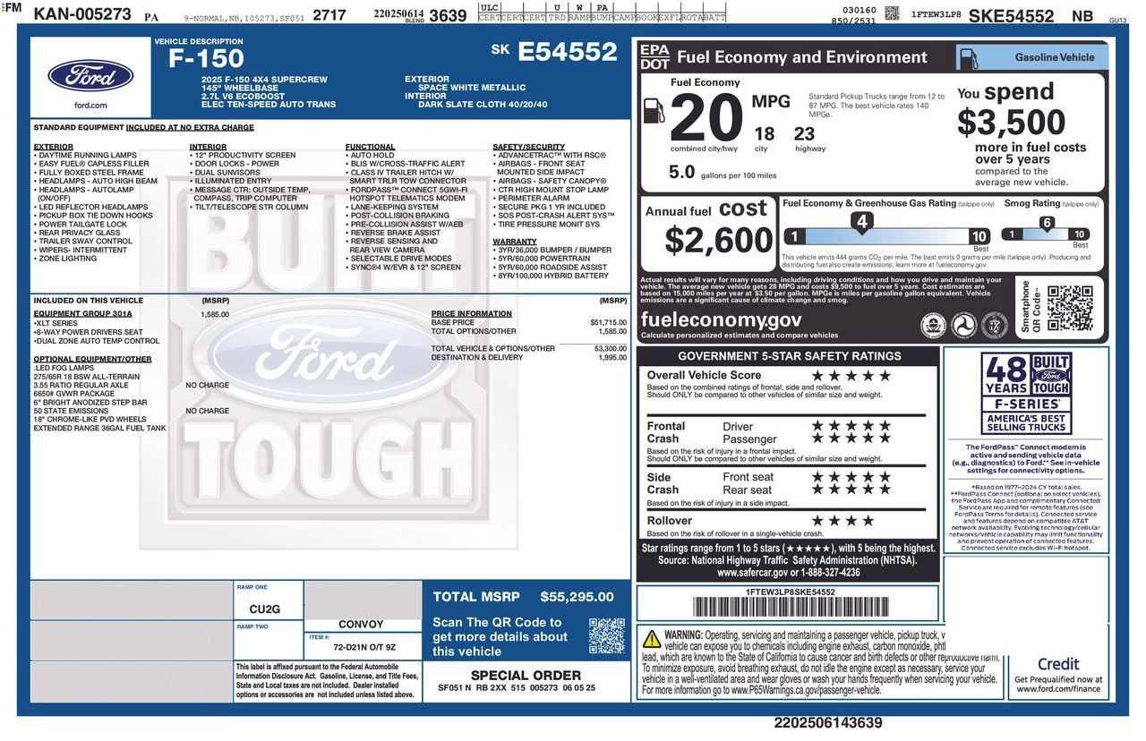 Used 2025 Ford F150 XLT w/ Equipment Group 301A Standard AWD/4WD image 5