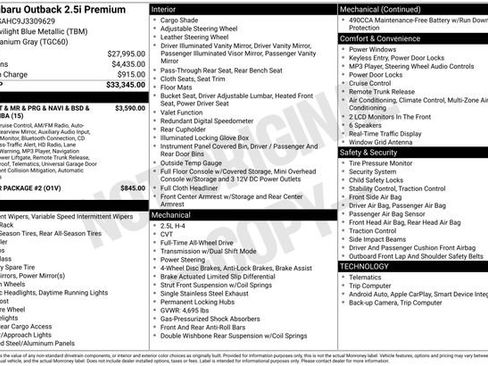 Used 2018 Subaru Outback 2.5i Premium image 33