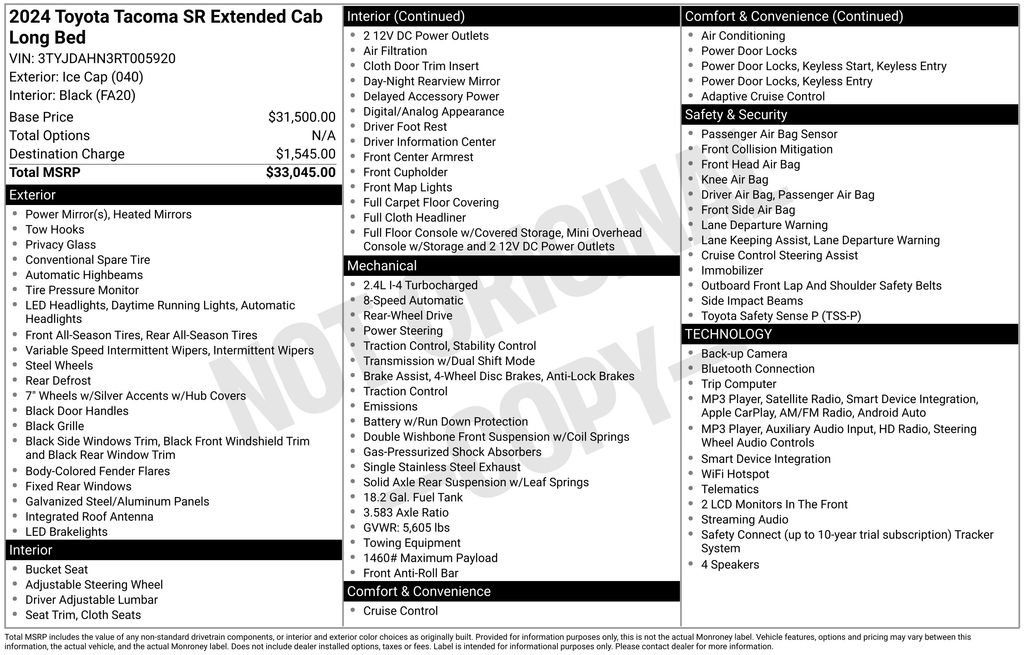 Used 2024 Toyota Tacoma SR RWD image 16