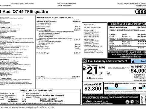 Used 2021 Audi Q7 2.0T Premium w/ Convenience Package image 2