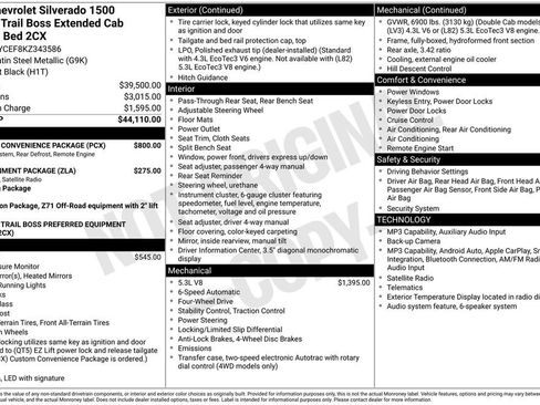 Certified 2019 Chevrolet Silverado 1500 Custom Trail Boss w/ Custom Convenience Package AWD/4WD image 4