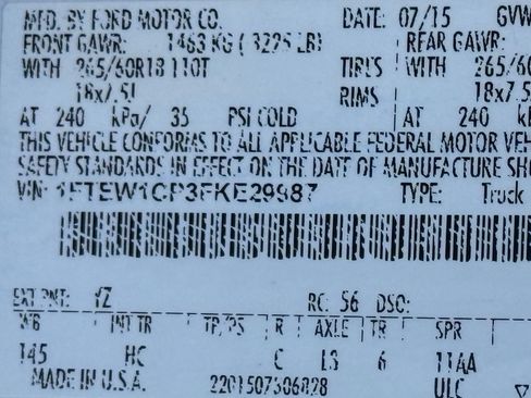 Used 2015 Ford F150 Lariat w/ Equipment Group 501A Mid RWD image 51