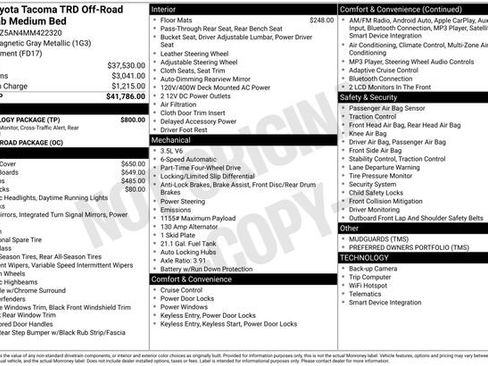 Used 2021 Toyota Tacoma TRD Off-Road w/ Technology Package image 34