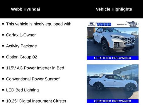 Certified 2024 Hyundai Santa Cruz SEL w/ Activity Package AWD/4WD image 4
