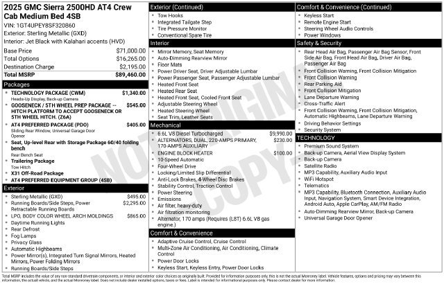 Used 2025 GMC Sierra 2500 AT4 w/ Technology Package AWD/4WD image 13